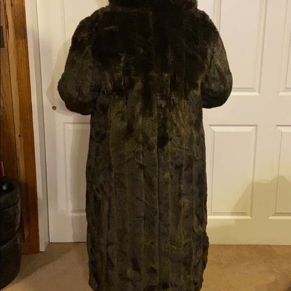 Women’s Reversible Faux Fur/Leather Brown Coat - Picture 5 of 5